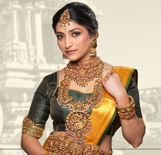 Image of a bride smiling and wearing beautiful jewellery